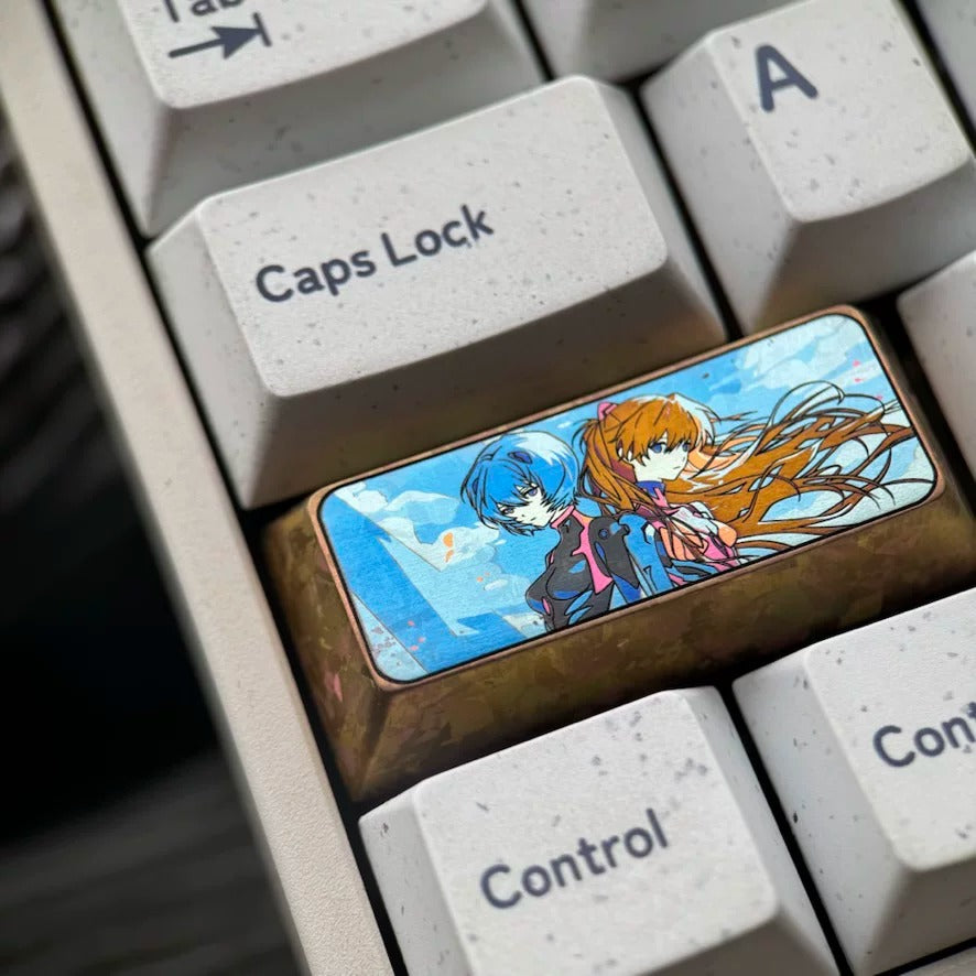 EVA, Asuka/Ayanami Rei, 2.25U titanium alloy personalized keycaps, anime game cultural creative keycaps, mechanical keyboard anime decorative keycaps