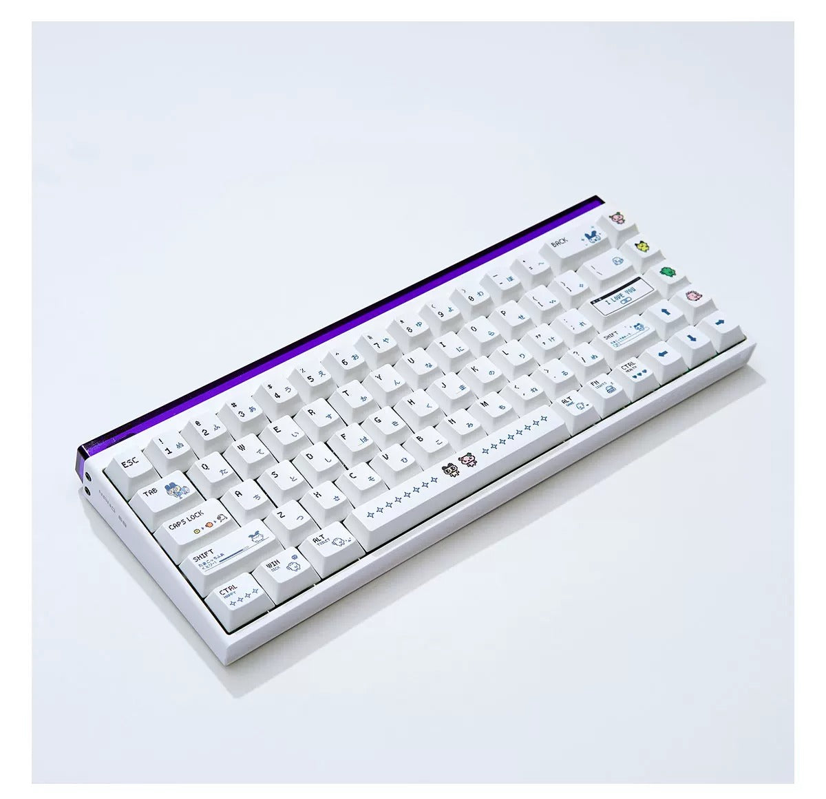 Electronic Pet, Virtual Pet theme design replaces keycaps, PBT material material personalized keycap set, compatible with 61/64/68/75/84/87/104 mechanical keyboard replacement keycap