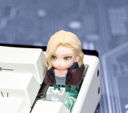 Resident Evil series, doujin character half body design multi-color resin personalized keycaps, anime game culture peripheral products keyboard decoration keycaps