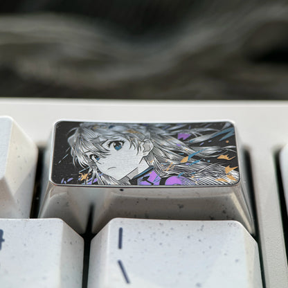 EVA series, 2.25U/2U titanium alloy finely carved personalized keycaps, anime culture creative peripheral mechanical keyboard metal decorative keycaps