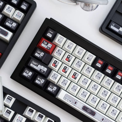 Star Trek Theme Design Keycaps Set, PBT Original Factory Height, PBT material personalized keycaps, mechanical keyboard replacement keycap set, Compatible with 61/64/68/75/84/87/104 Key Mechanical Keyboard Keycap Set