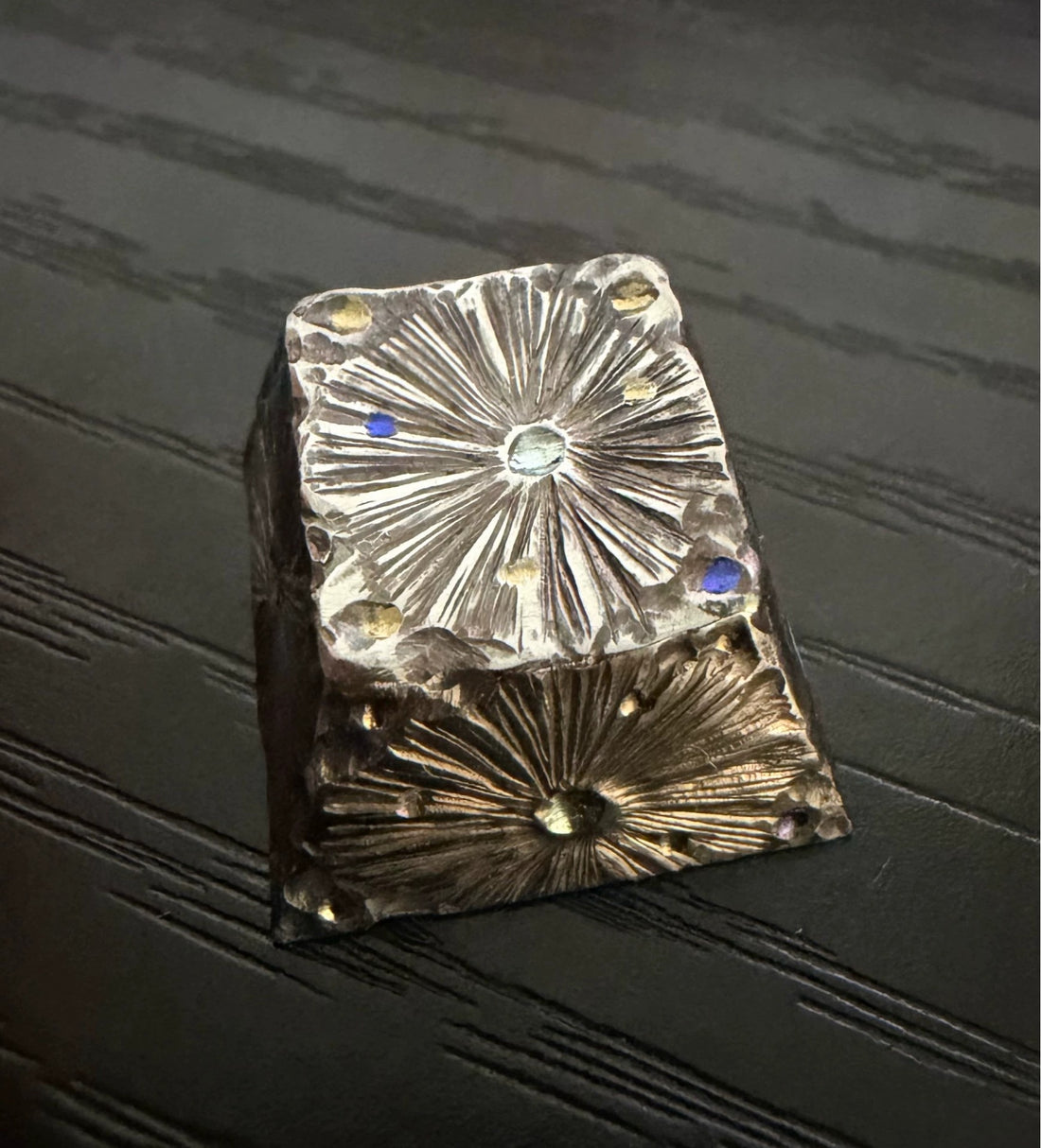 Hand carved titanium alloy meteorite craters, personalized titanium alloy keycaps, mechanical keyboard metal decorative keycaps