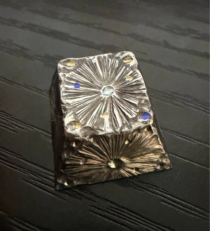 Hand carved titanium alloy meteorite craters, personalized titanium alloy keycaps, mechanical keyboard metal decorative keycaps