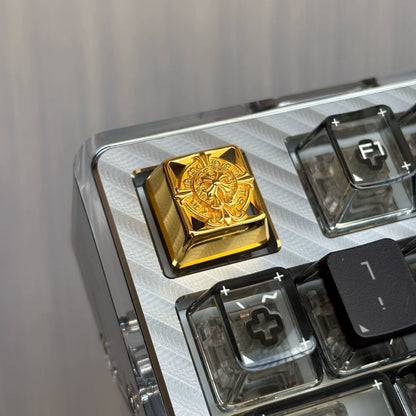 Retro cross-pattern keycaps, openwork Gothic-style metal-accented keycaps, unique silver/copper keycaps, and trendy, artistic keycaps for mechanical keyboards.