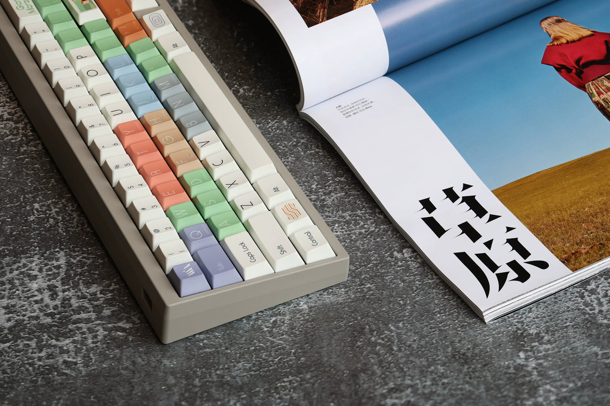 Morandi color scheme, PBT material Mechanical Keyboard Replacement Keycap Set, Compatible with 61/64/68/75/84/87/104 Key Mechanical Keyboard Keycap Set