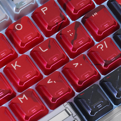 Gundam‌， SAZABI，MSN-04, There are two versions: opaque and semi transparent personalized keycaps, mechanical keyboard replacement keycap set, anime and game cultural and creative keycaps set,61/64/68/75/84/87/104 Key Mechanical Keyboard Keycap Set