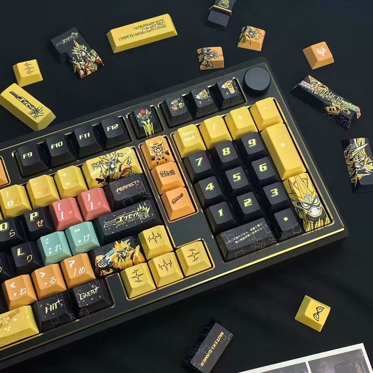 Muteki Gamer theme design personalized keycap set, PBT material sublimation process, anime keycap set suitable for 61/64/68/75/84/87/104 Key Mechanical Keyboard