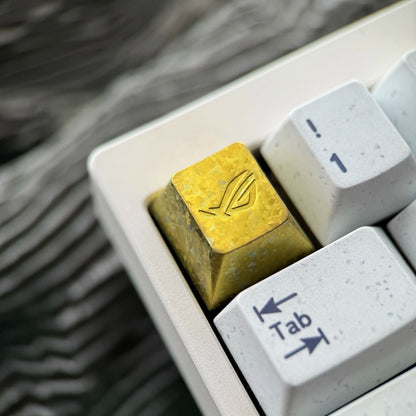 ROG (Republic of Gamers) logo, 1U titanium alloy ice crystal patterned personalized keycap, computer peripheral mechanical keyboard decorative keycap