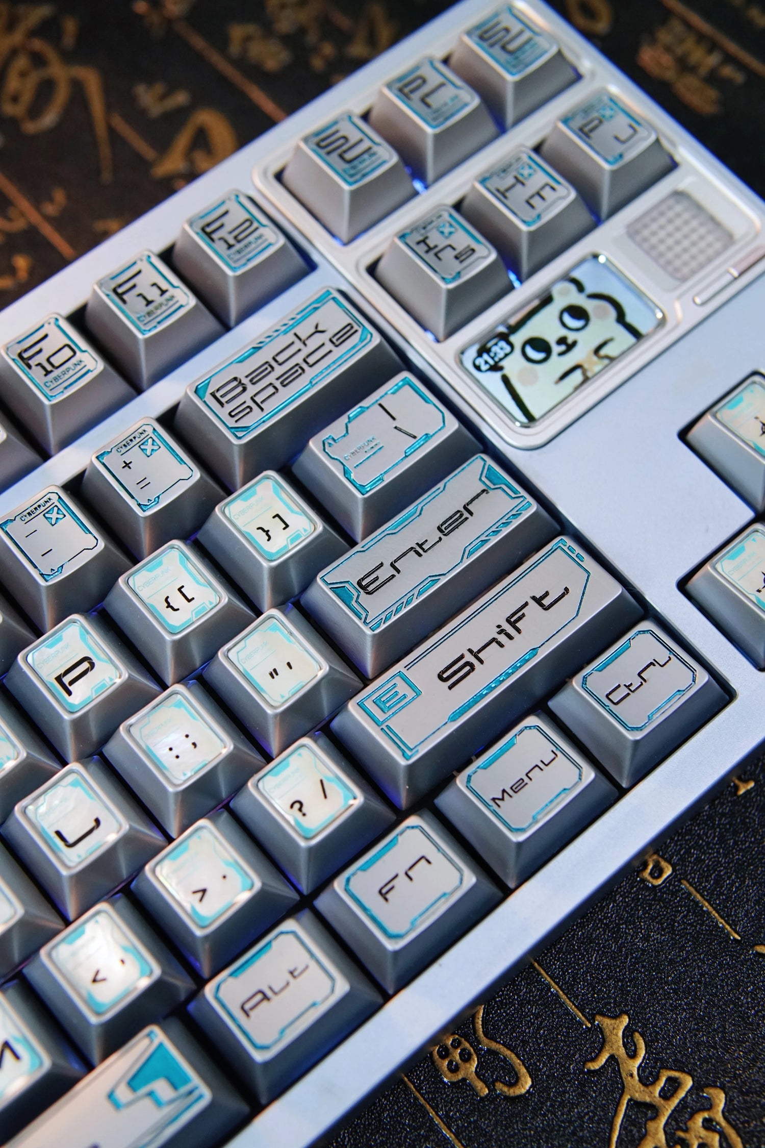 Interstellar theme, futuristic technology style metal keycap set, original high metal carved decorative keycaps
