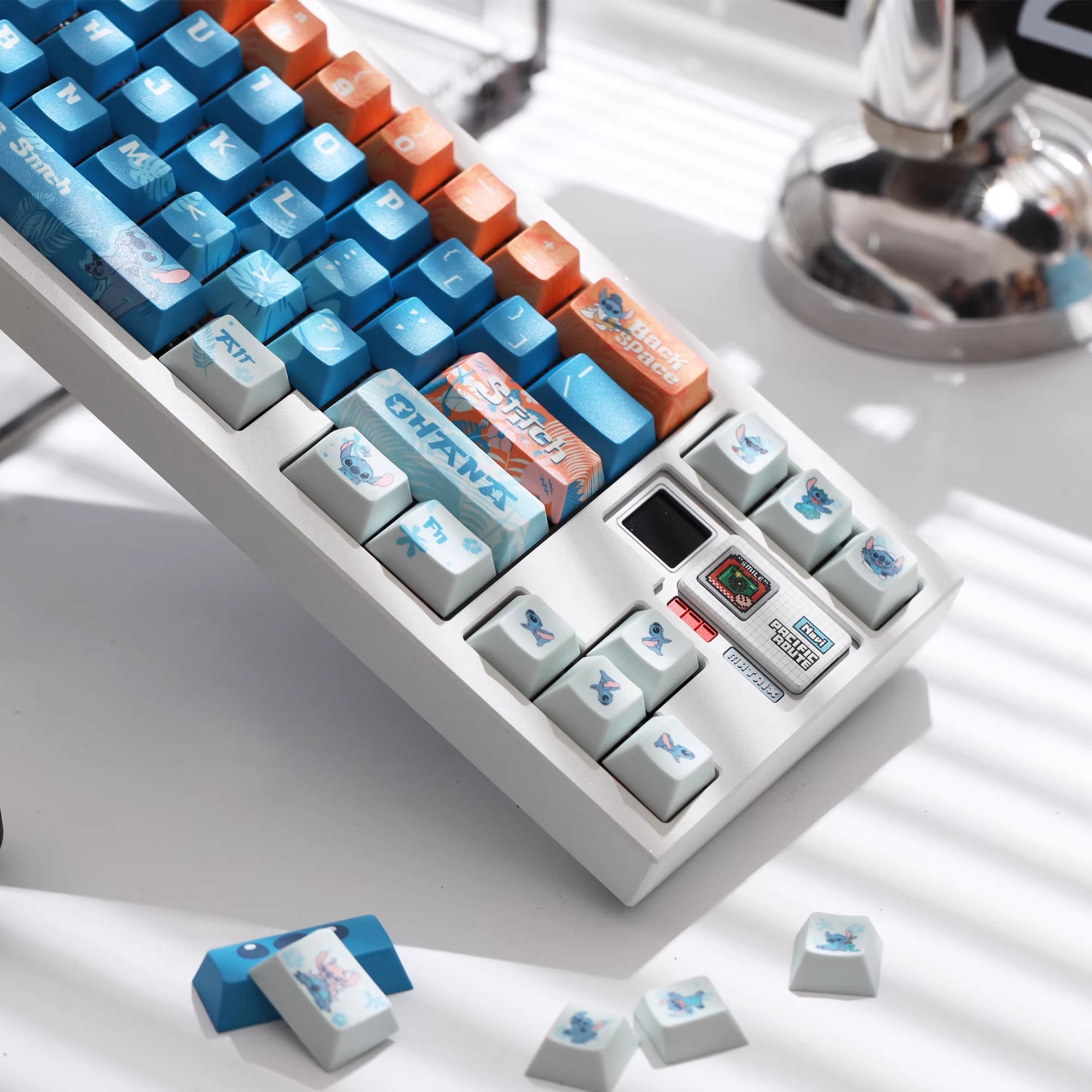 Lilo&amp;Stitch theme, Stitch PBT material, sublimation， Personalized keycap set, original factory height mechanical keyboard decorative keycap set