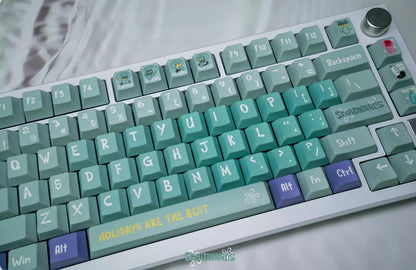 SpongeBob SquarePants, Squidward Quincy Tentacles themed personalized keycap set, PBT material factory height, creatively decorated keycaps
