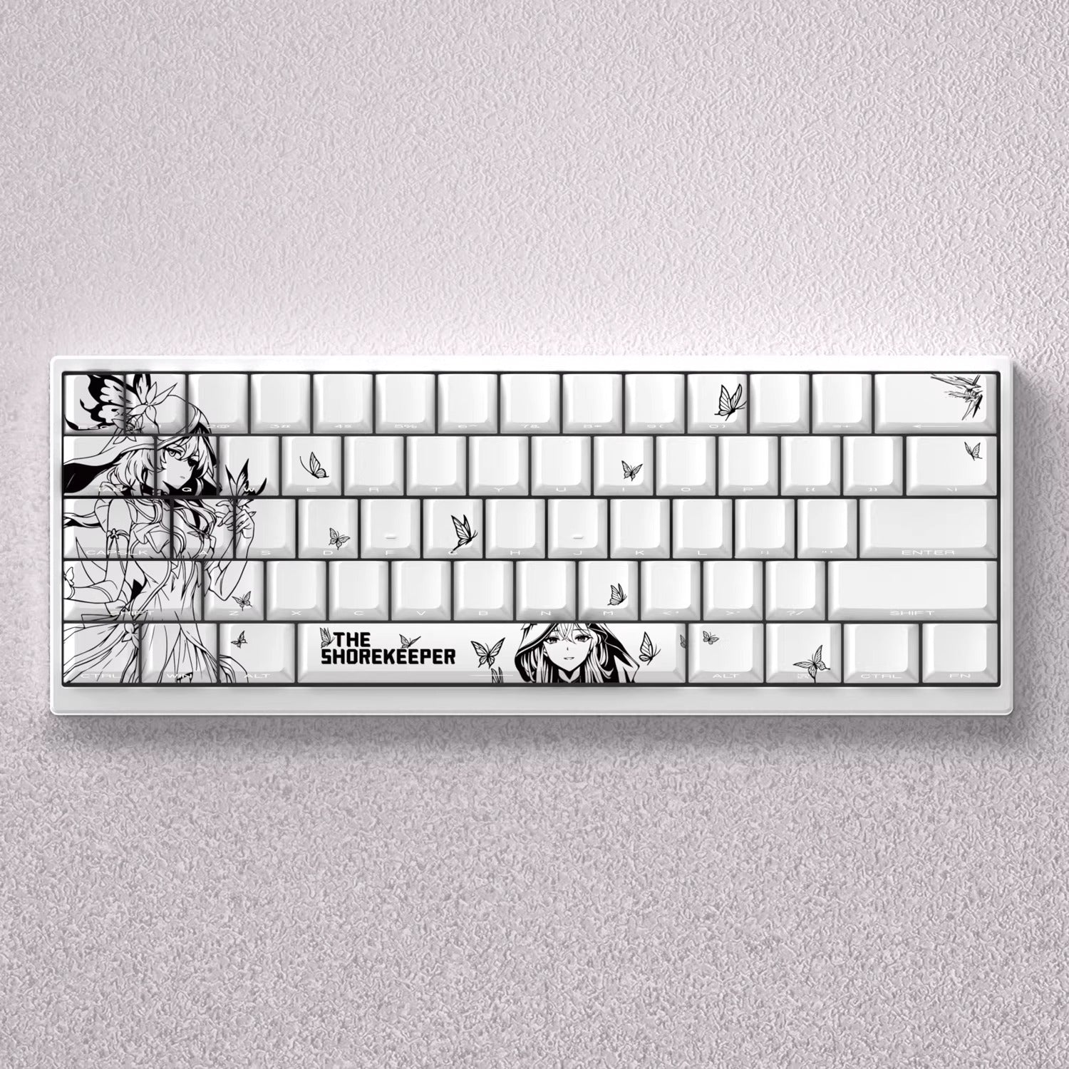 Wuthering Waves series, The Shorekeeper theme, original high PBT material compatible MX switch mechanical keyboard, anime game theme set keycaps, mechanical keyboard replacement keycap set