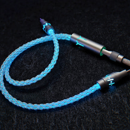 Separate one to two aviation plug data cable, dual 8K return rate single crystal copper mechanical custom manual data cable