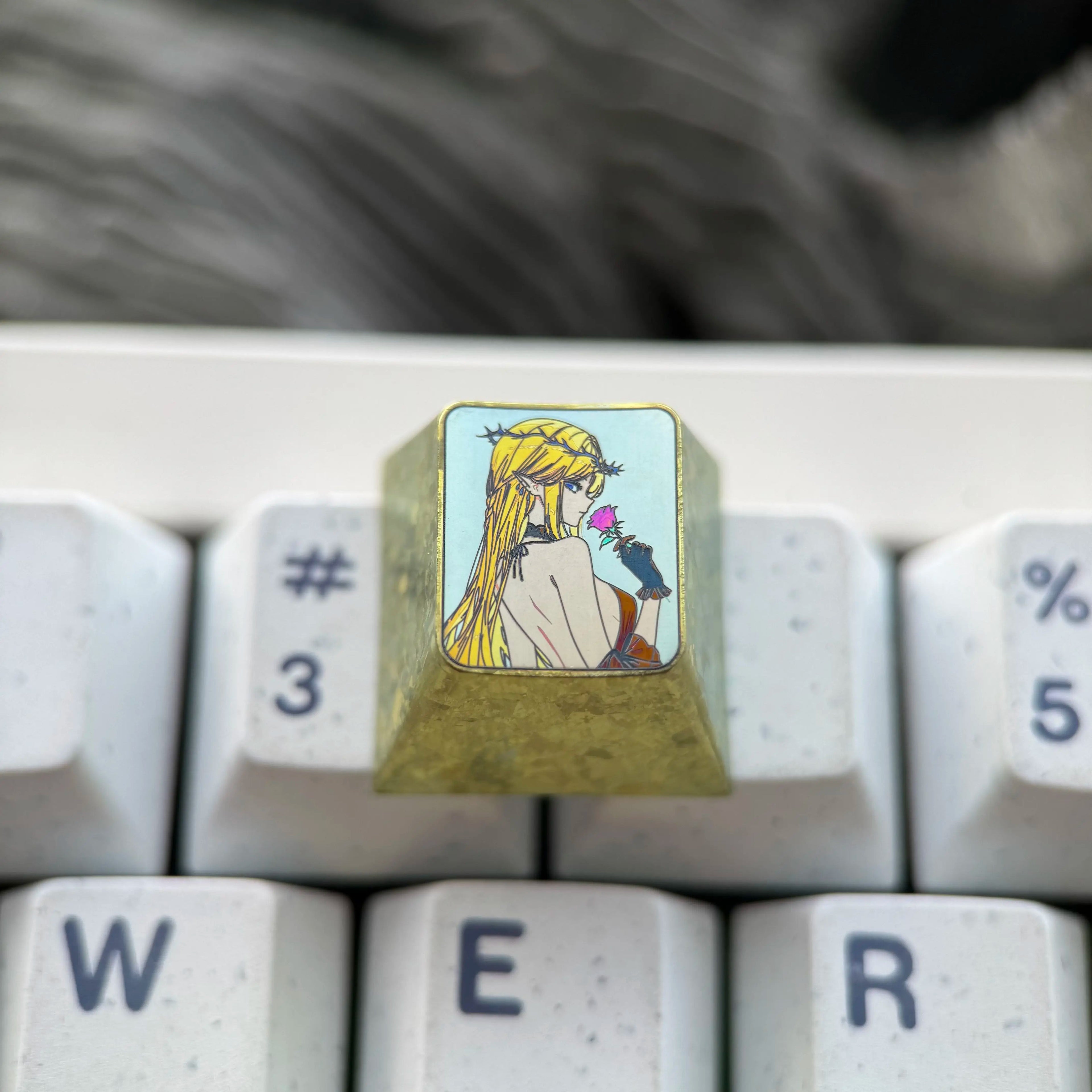 Wuthering Waves, Cartethyia Back, 1U Titanium Alloy Personalized Keycaps, Anime Game Culture Creative Mechanical Keyboard Decorative Keycaps