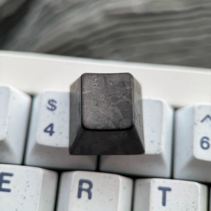 Black titanium alloy ice crystal patterned personalized keycap, titanium alloy simple metal decorative keycap basic version