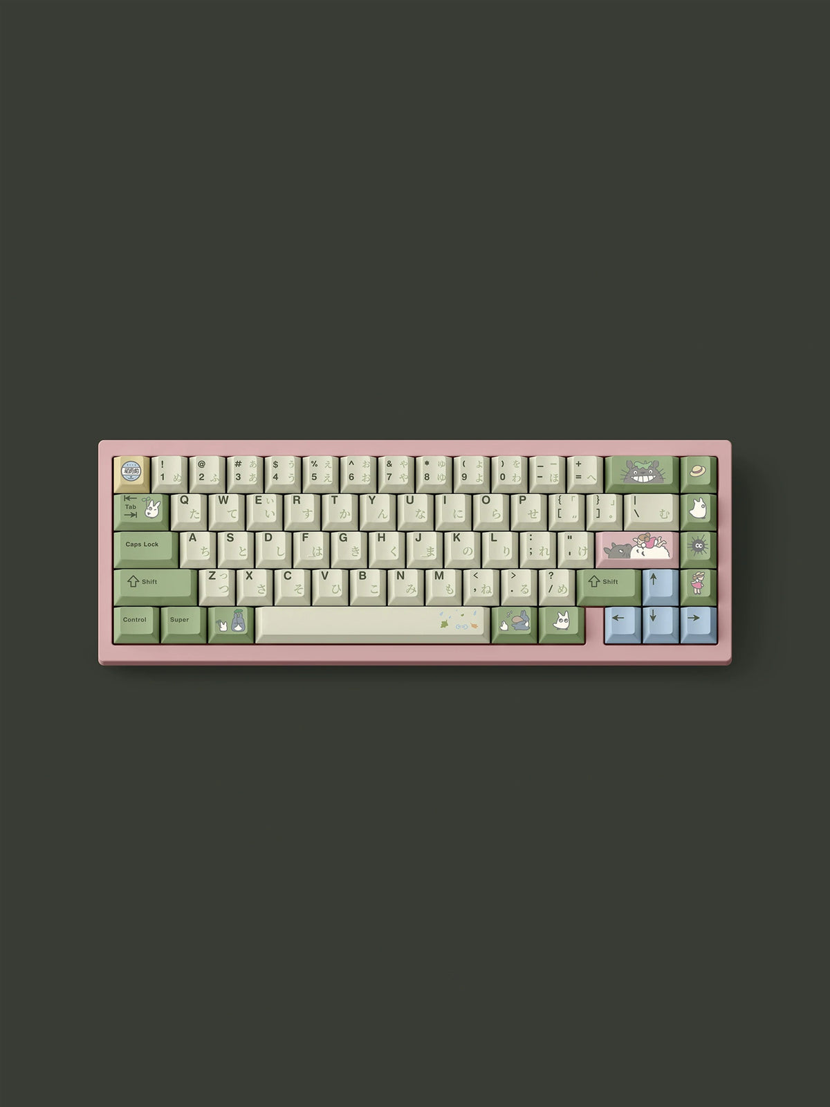 Miyazaki Hayao anime series, My Neighbor Totoro theme design keycaps set, Compatible with 61/64/68/75/84/87/104 Key Mechanical Keyboard Keycap Set
