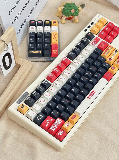 Deadpool&amp;Wolverine theme, 155 keys - Original factory height PBT full five sided thermal sublimation mechanical keyboard decoration keycap set