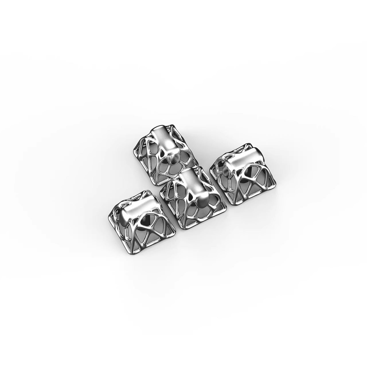 Imitation metal texture, hollow design, resin material, mechanical keyboard decorative keycaps with metal texture and personalized paint surface.