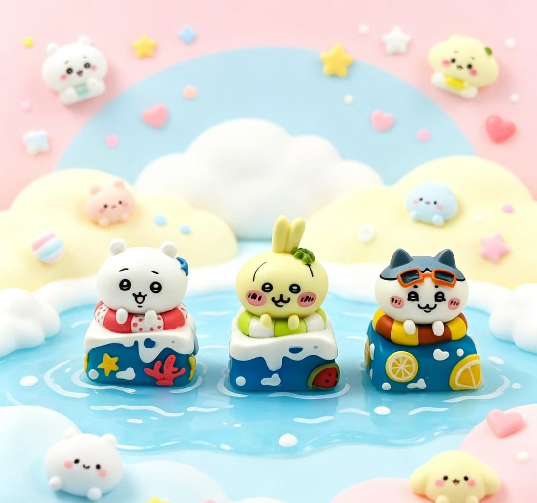 Chiikawa,multi-color resin molding, Handmade resin craftsman keycaps, mechanical keyboard decorative keycaps