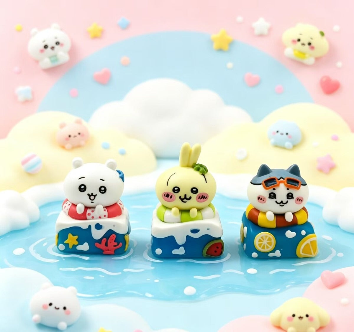Chiikawa,multi-color resin molding, Handmade resin craftsman keycaps, mechanical keyboard decorative keycaps