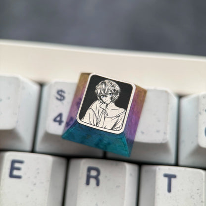EVA，Ayanami Rei，WASD/directional key titanium alloy set personalized keycaps, anime and game decorative art keycap combination customized metal set