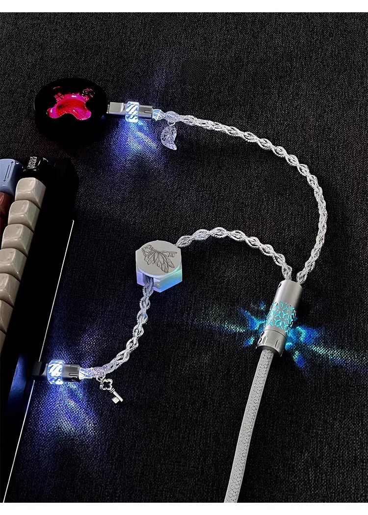Independent induction magnetic switch light, one to two dual Type-C, 8k gaming cable, keyboard customization, manual data cable