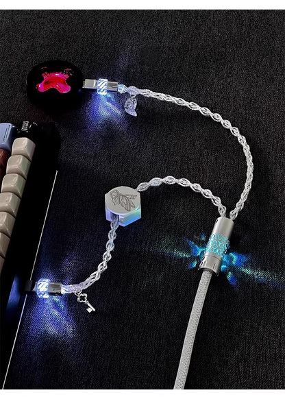 Independent induction magnetic switch light, one to two dual Type-C, 8k gaming cable, keyboard customization, manual data cable