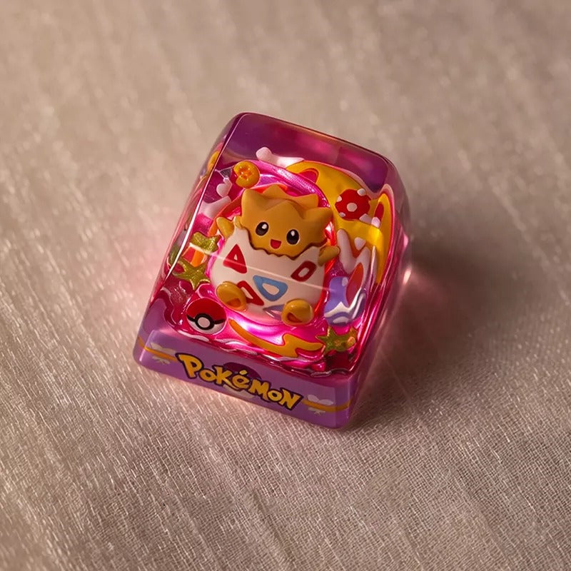 Pok é mon series, Togepi, PokémonTama，Crystal Resin Personalized Keycaps, Anime Game Culture Creative Resin Keycaps, Mechanical Keyboard Art Decorative Keycaps