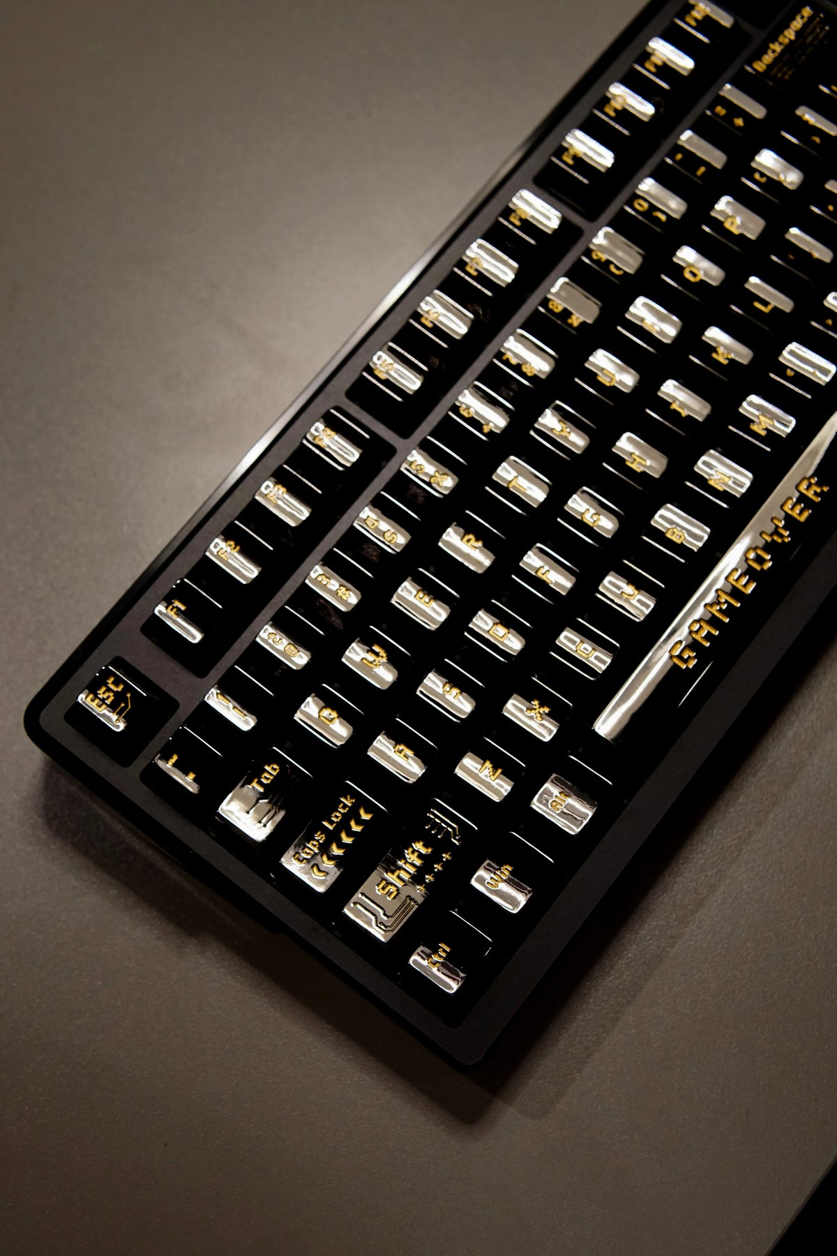Pixel game theme original design retro arcade game personalized keycap set metal keycap glossy black electroplating, electroplating coating compatible with ROG Extreme ASUS estore/Angry Miao/Razer
