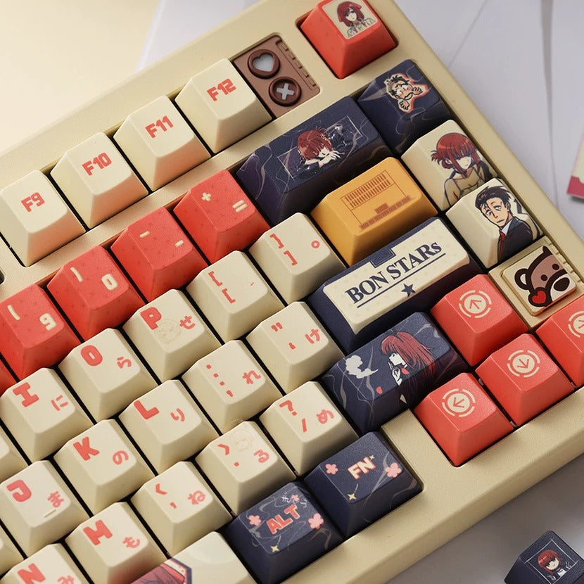 Smoking Behind the Supermarket with You，PBT material Original Factory Height,  mechanical keyboard replacement keycap set, Compatible with 61/64/68/75/84/87/104 Key Mechanical Keyboard Keycap Set