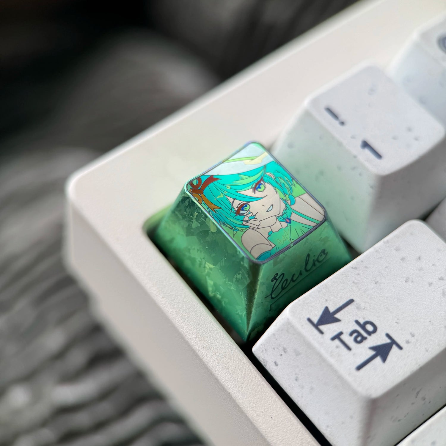 Cecilia Immergreen, VTuber, 1U signature titanium alloy personalized keycap, anime virtual idol decorative keycap, cultural peripheral products