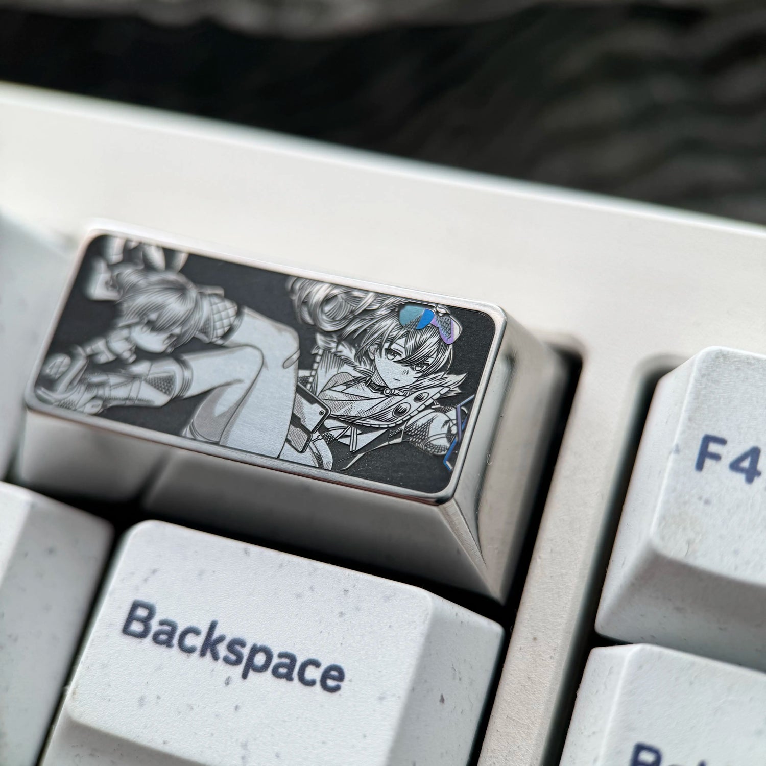 Honkai：Star Rail，Silver Wolf， Precision Carving 2 U titanium alloy personalized keycaps, anime and game cultural creative keycaps, mechanical keycaps decorative keycaps