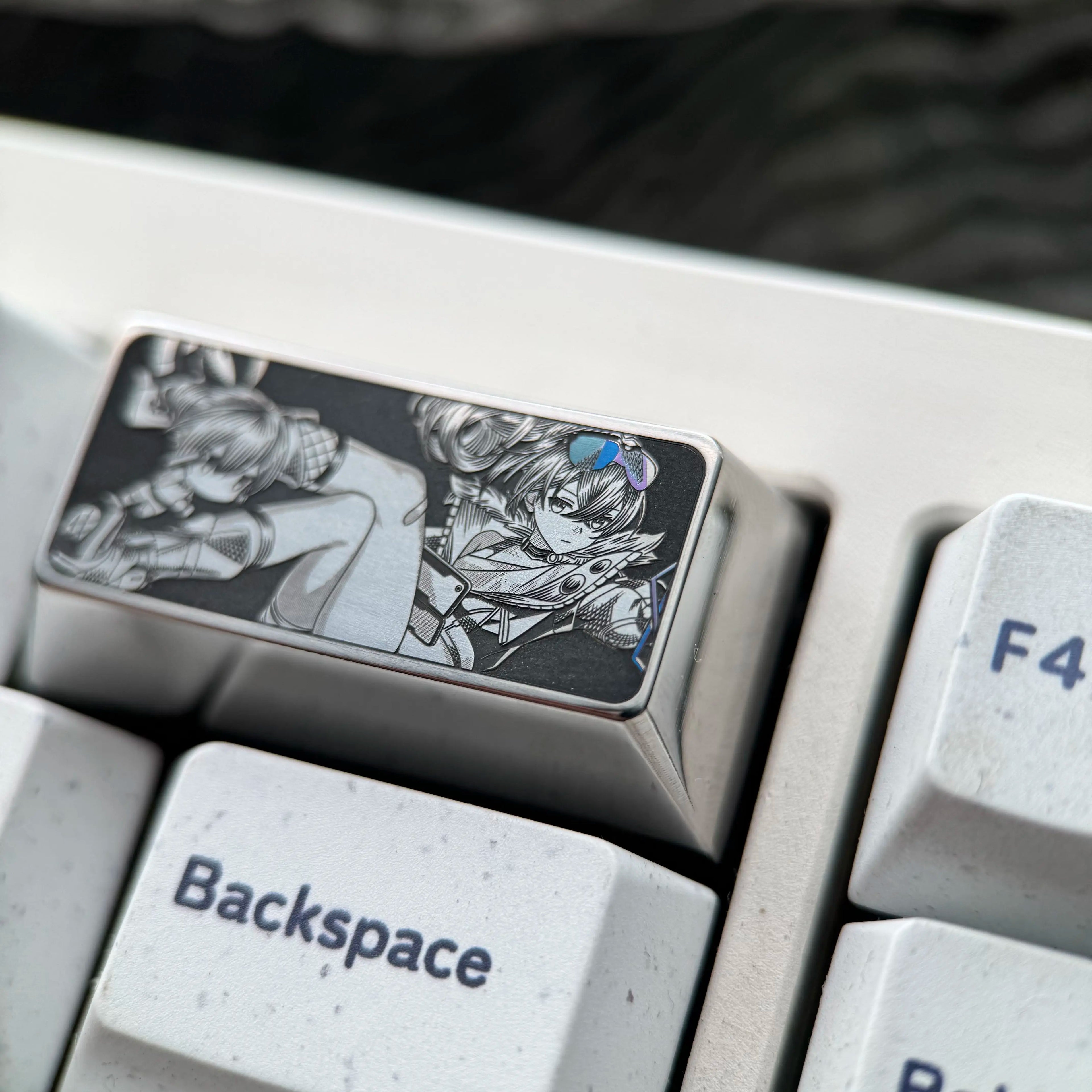 Honkai：Star Rail，Silver Wolf， Precision Carving 2 U titanium alloy personalized keycaps, anime and game cultural creative keycaps, mechanical keycaps decorative keycaps