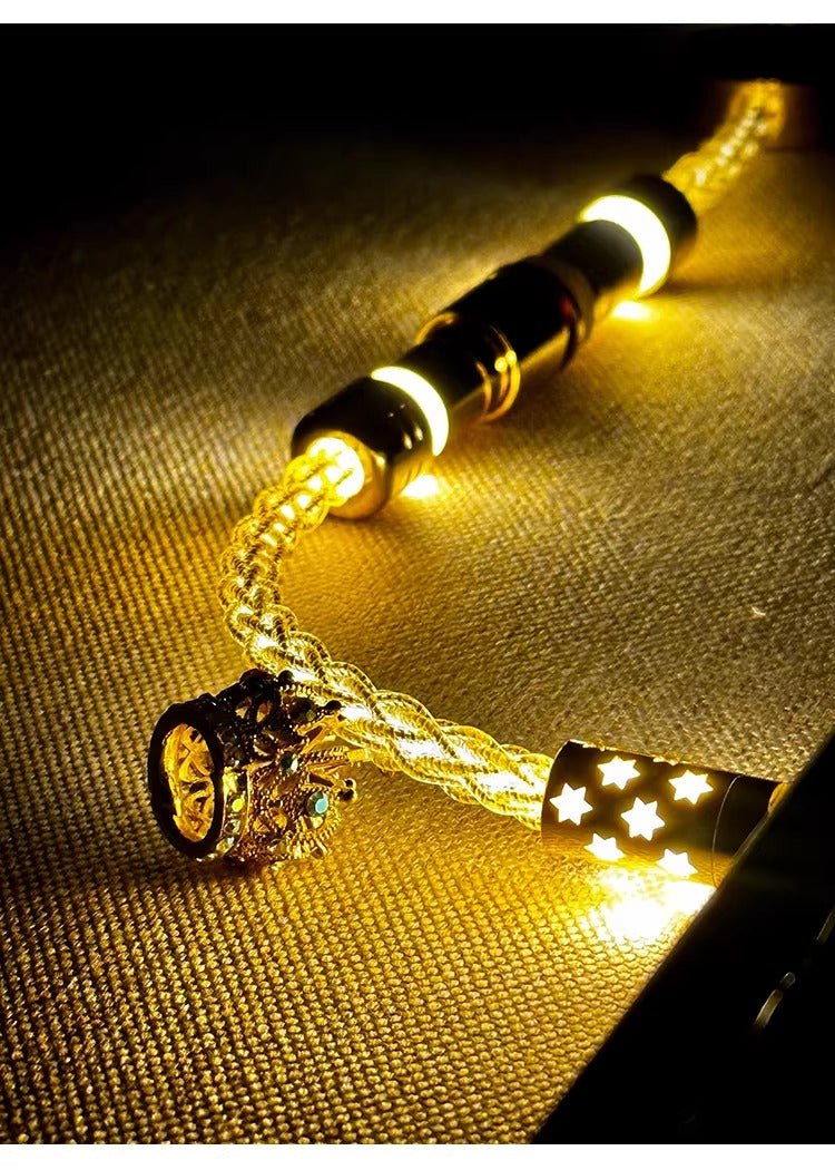 Single crystal copper overall luminous gold/warm light aviation plug customized mechanical keyboard manual data cable