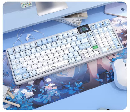miff theme, PBT material personalized keycap set, cute anime cultural creative decoration keycap set, compatible with 61/64/68/75/84/87/104 mechanical keyboard