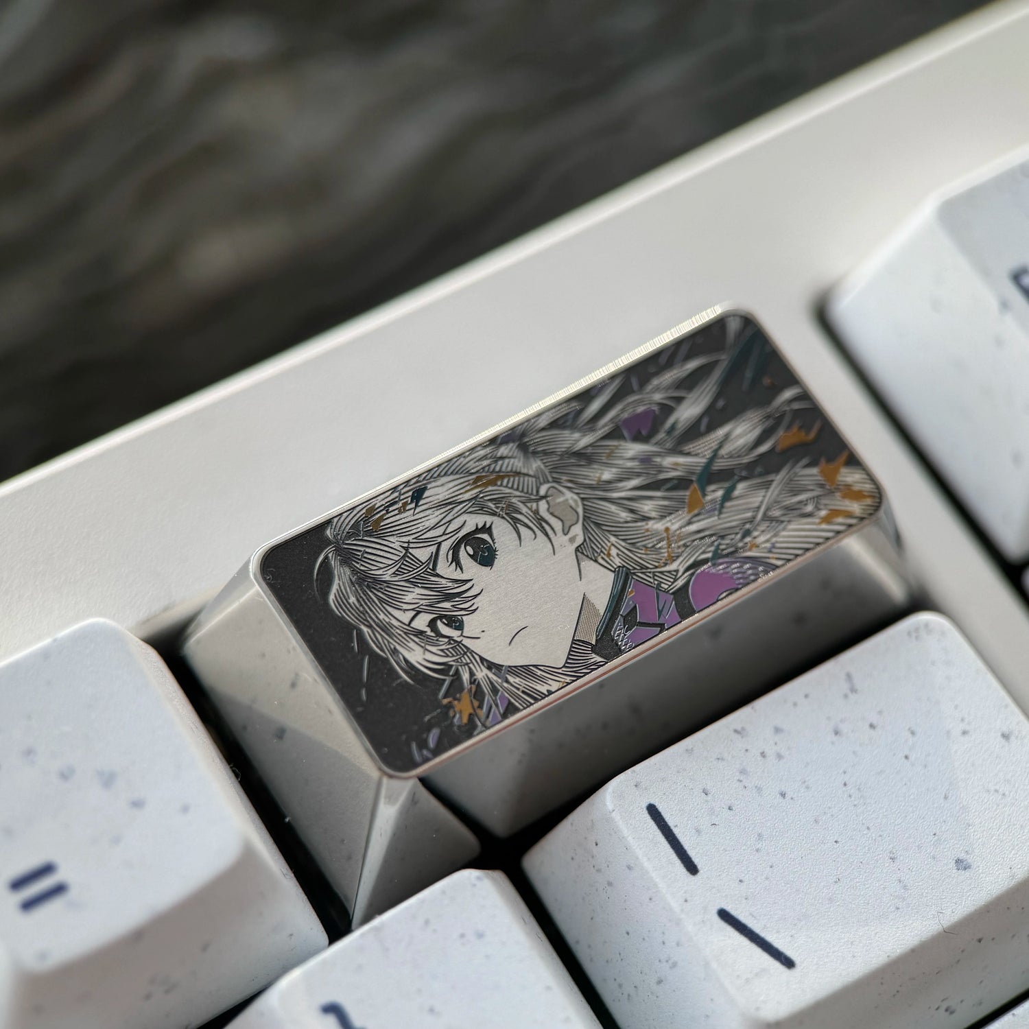 EVA series, 2.25U/2U titanium alloy finely carved personalized keycaps, anime culture creative peripheral mechanical keyboard metal decorative keycaps