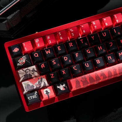 Naruto series, Akatsuki themed keycaps， PBT material personalized keycap set, anime and games cultural creative decoration keycap set, compatible with 61/64/68/75/84/87/104 mechanical keyboard