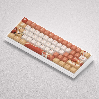 Genshin Impact series, Yoimiya theme, original high PBT material compatible MX switch mechanical keyboard, anime game theme set keycaps, mechanical keyboard replacement keycap set