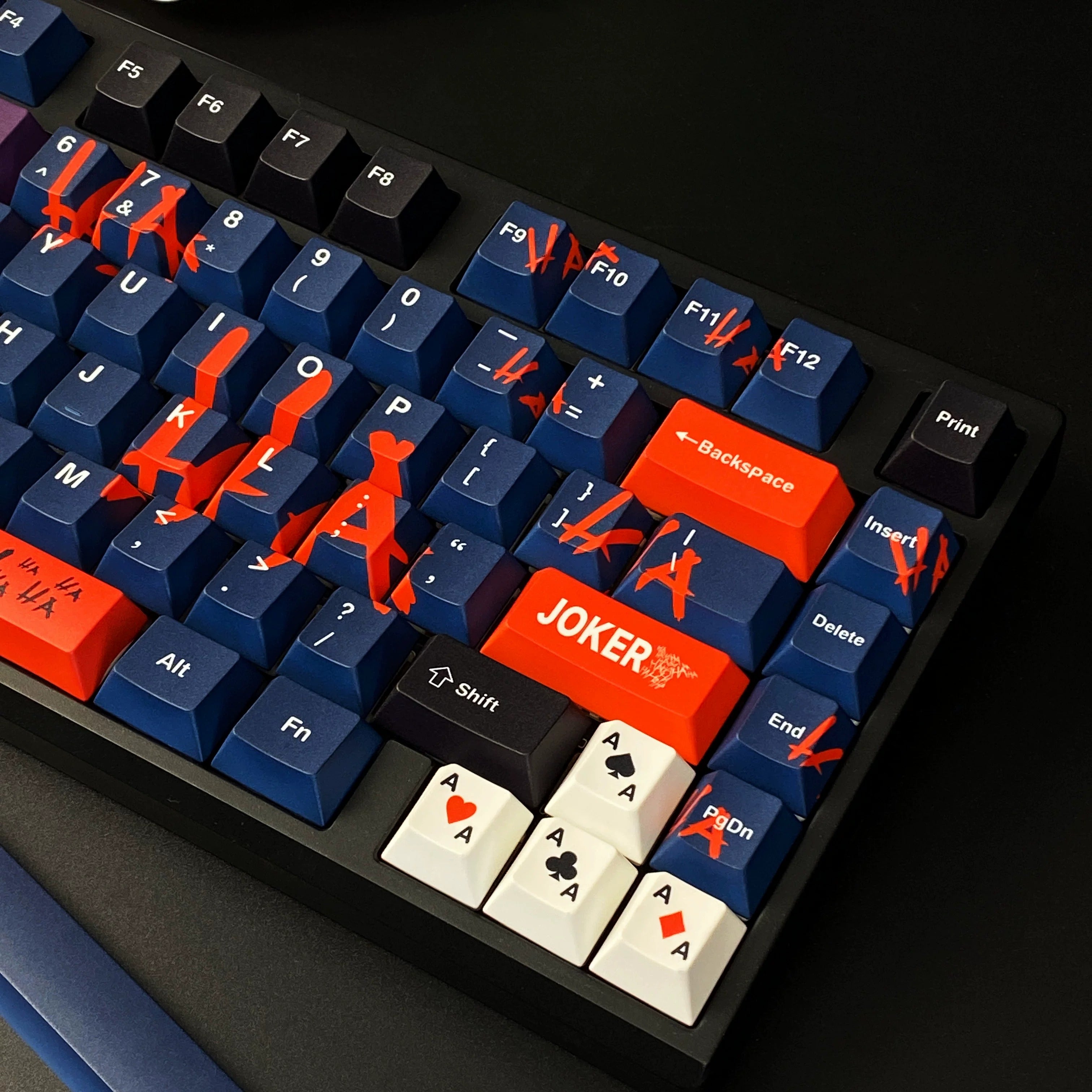 JOKER keycaps DC manga factory height PBT material personalized keycap set, anime and games cultural creative decoration keycap set, compatible with 61/64/68/75/84/87/104 mechanical keyboard