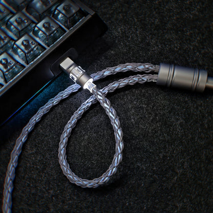 Customized manual data cable for mechanical keyboard, split into two e-sports aviation plug cables, dual 8K luminous data cables, magnetic axis mechanical keyboard