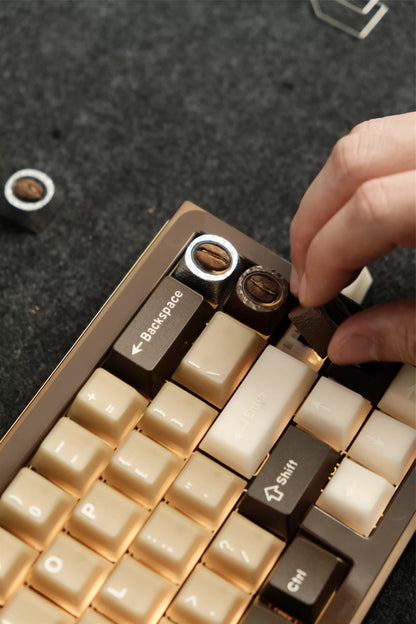 Resin coffee beans, coated with transparent resin coffee beans, creative and personalized keycaps, mechanical keyboard decorative art keycaps