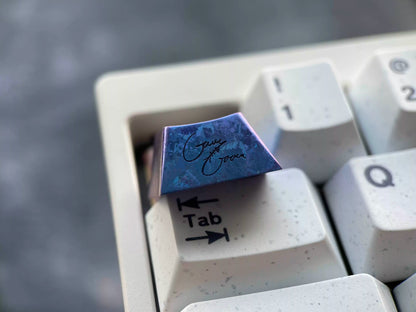 Hololive EN, Gawr Gura themed design 1U titanium alloy personalized keycaps, anime, games, music idols, creative cultural products, peripheral mechanical keyboards, decorative keycaps