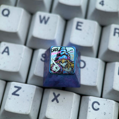 Yu-Gi-Oh! ， Black Magician Girl, 1U titanium alloy personalized keycaps, anime and game cultural creative keycaps, mechanical keyboard decorative keycaps