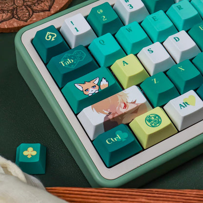 Honkai: Star Rail series, Aventurine theme, PBT material personalized keycap set, factory height, compatible with Wooting/ROG EXTREME mechanical keyboard