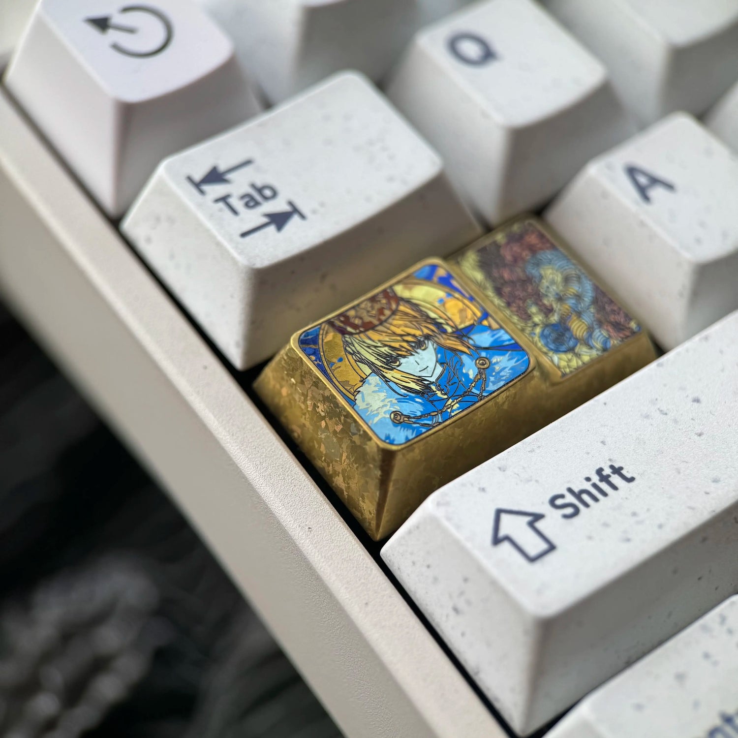 Fate， Saber, 1.75U ladder CAPS titanium alloy personalized keycap, anime, gaming, cultural and creative mechanical keyboard decoration keycap