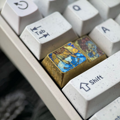 Fate， Saber, 1.75U ladder CAPS titanium alloy personalized keycap, anime, gaming, cultural and creative mechanical keyboard decoration keycap