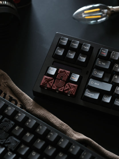 Misalignment design, directional key set, translucent effect, minimalist resin+metal powder material personalized keycaps, mechanical keyboard decorative keycaps
