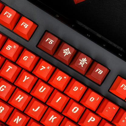 Pacific Rim theme, Crimson Typhoon，PBT material personalized keycaps, mechanical keyboard replacement keycap set, anime and game cultural and creative keycaps set, Compatible with 61/64/68/75/84/87/104 Key Mechanical Keyboard Keycap Set