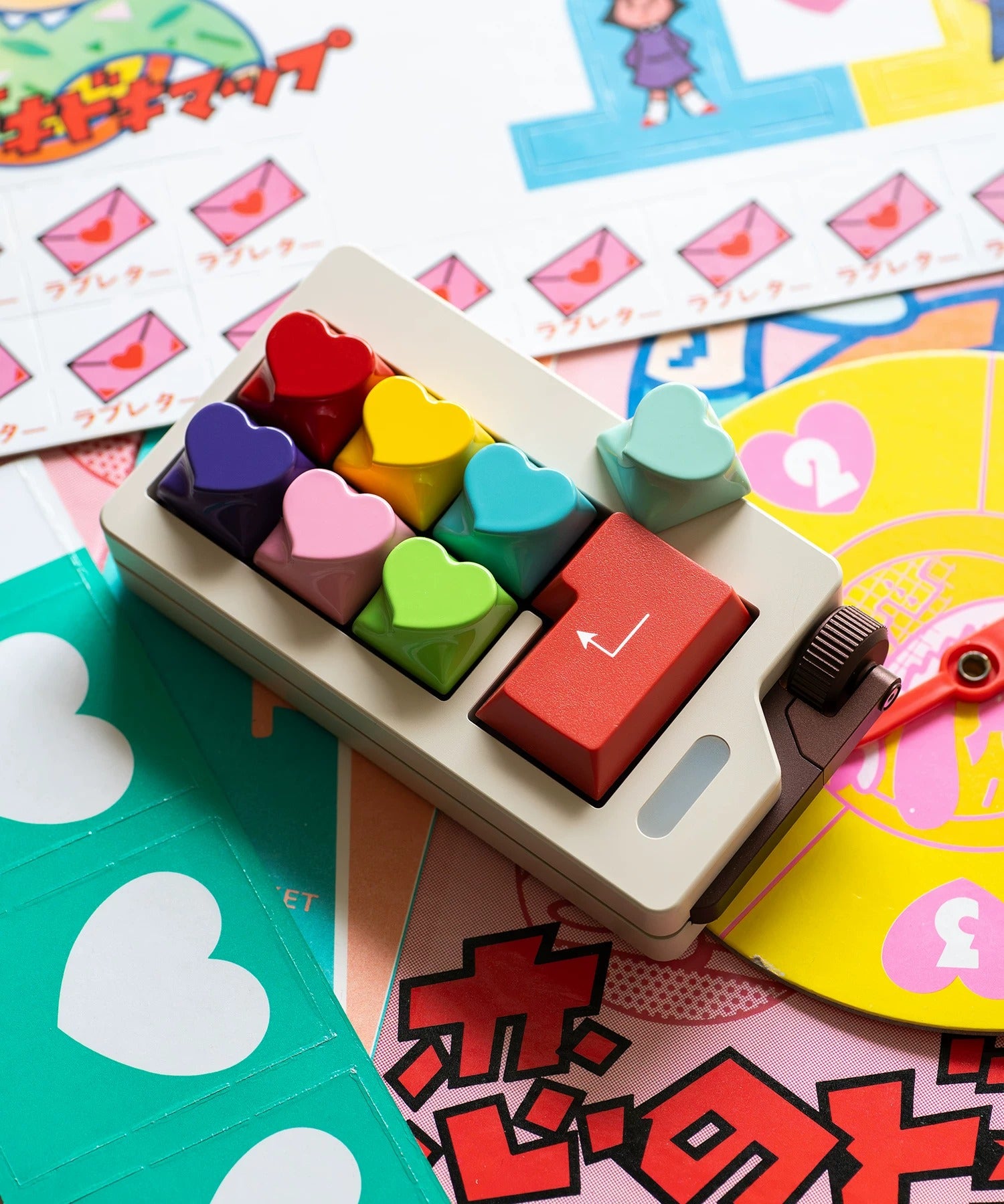 Original heart-shaped personalized Sweet Heart asymmetrical heart-shaped baked paint keycap aluminum alloy CNC machining personalized keycap