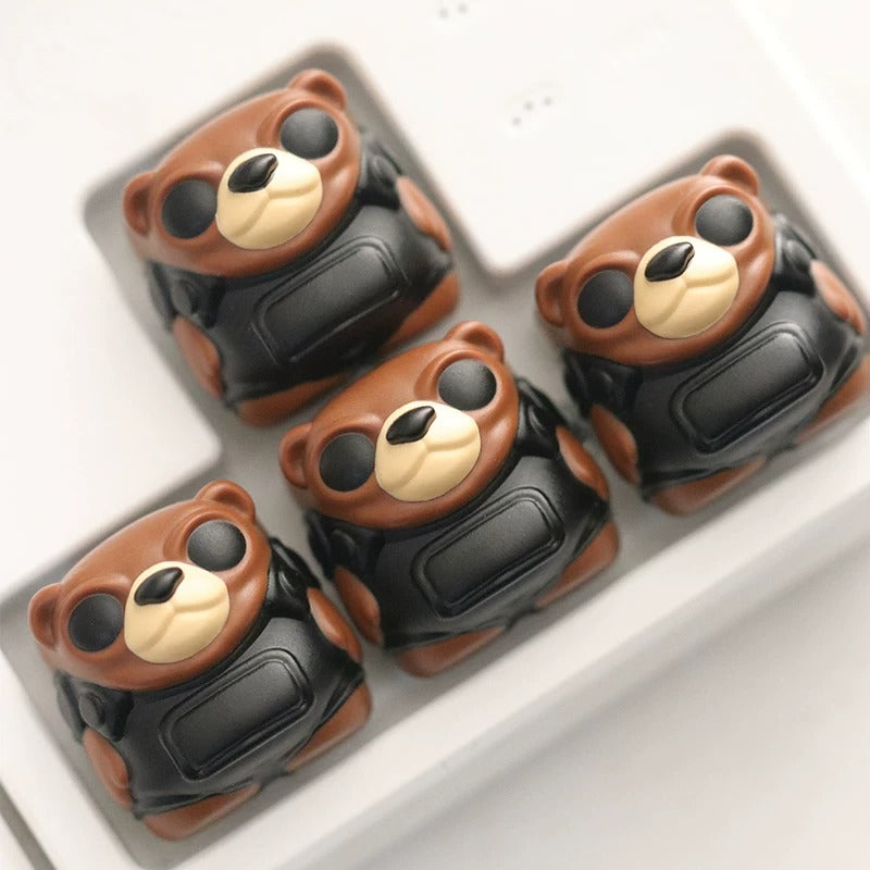 VALORANT， Tactical Bear themed design keycaps, multi-color resin molding, game culture peripheral mechanical keyboard decoration keycaps
